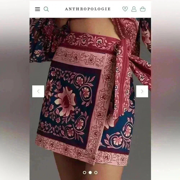 Farm Rio Ainika Charm Overlapped Denim Mini Skirt Size M 28 NWT - Picture 4 of 10